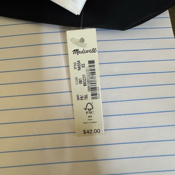 Madewell MWL Form Racerback Crop Top in Dark Nightfall NWT SZ XS - Picture 6 of 7